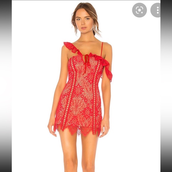 MAJORELLE Scarlet Lace Mini Dress - Picture 2 of 7